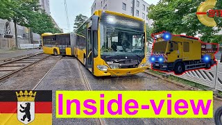 [BERLIN] Ging daneben | Bus steckt im Gleisbett in Baustelle | Einsatzfahrt inside Turmwagen | 043