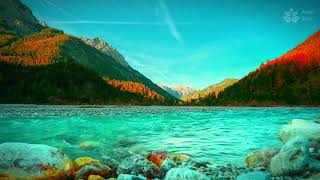 Rushing Turquoise Mountain River: 10 Hours of Soothing Water Sounds