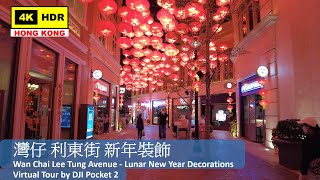 【HK 4K】灣仔 利東街 新年裝飾 | Wan Chai Lee Tung Avenue - Lunar New Year Decorations | DJI | 2022.01.26