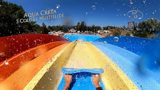 Aqua Creta Limnoupolis Waterpark 5 Colors Multi Slide 360° VR POV Onride