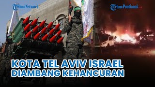 🔴 UPDATE❗Hari Ke-96, Penampakan Tel Aviv Bak 'Lautan Api' Seusai Dihantam Rentetan Salvo Rudal Hamas