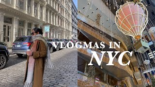 VLOGMAS NYC |  winter day in nyc, walking around soho, cafe leon dore, \u0026 hudson yards!