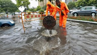 Street Drain Hero Unclogging Flooded Drains to Prevent Disasters!