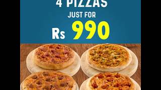 Dominos | 4 Pizzas for just Rs.990!