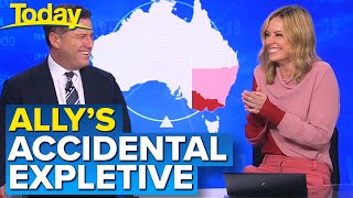 Ally accidentally swears on live TV | Today Show Australia