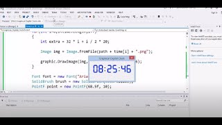Graphical Digital Clock in C#