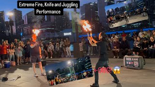 KOZO KAOS: FIRE 🔥 KNIFE 🔪 LADDER MADNESS! Melbourne Street Performance EXPLODES! 😱