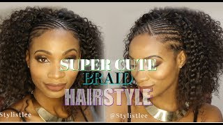 Best Braided Half-Up Half-Down with Sew in Curly Hair| Hair Makeover #6| Feat. Young Head Beats