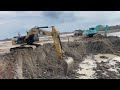 CAt320D2&KOBELCO SK200 MARK8 SUPER XM ลุยงานขุดลอกอ่างเก็บน้ำ