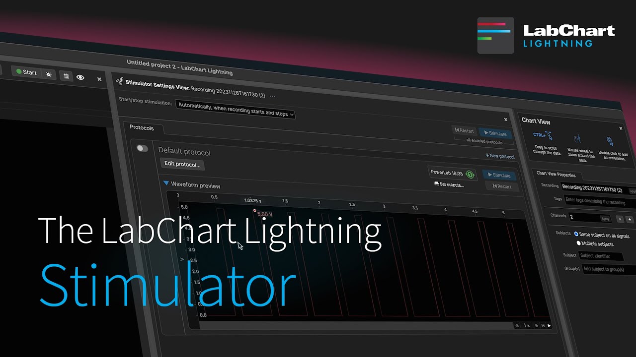 The Stimulator Feature In Labchart Lightning Youtube