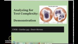 Analyzing for Text Complexity (DEMO Video)