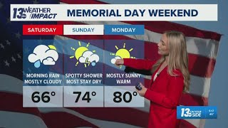 13 ON YOUR SIDE Memorial Weekend Forecast | Seasonable Friday, Small Weekend Rain Chances
