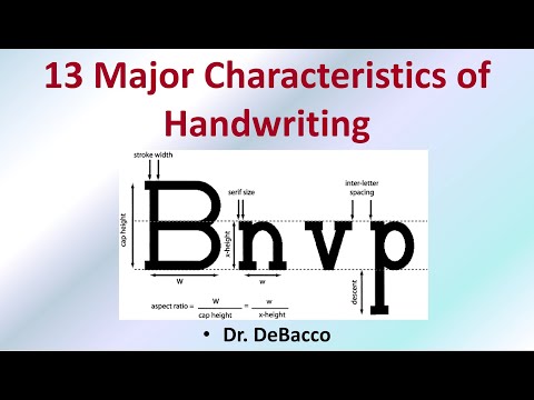 What are the 2 characteristics of handwriting?