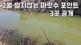 (주소공개) 2월 얼지않는 붕어 마릿수 포인트 3곳