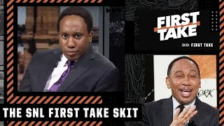 Stephen A. reacts to the SNL First Take skit 🤣