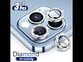 Diamond Glitter Camera Lens Protector On For iPhone 13 12 Pro Max Mini Metal Ring Lens Glass On iPho