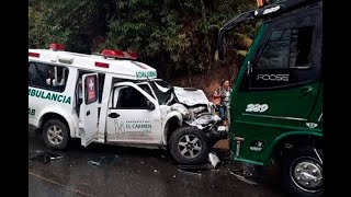 Fatal accidente de ambulancia que transportaba a una paciente hacia Medellín