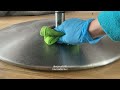 Randomly wiping down really dusty base of table & chair, quick wipe down of oily kitchen stove #asmr