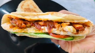 💯💯Tortilla wrap /ടിക് ടോൾക് വൈറൽ ടോർട്ടില്ല wrap 👌🏻👌🏻💦/ Easy breakfast recipe  #torttillawrap