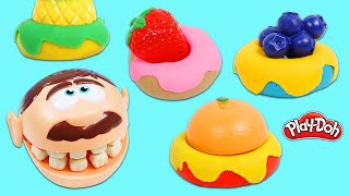 Feeding Mr. Play Doh Head Toy Fruit Play Dough Donut Desserts | Fun & Easy DIY Arts & Crafts!