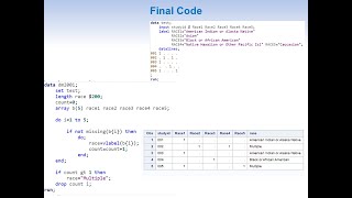 Derive race variable in DM Domain from multiple race labels using SAS arrays (clinical SAS).