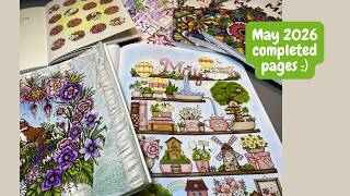 May 2026 completed colouring pages :) | Adult Colouring