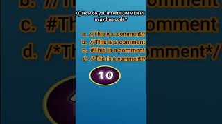 How do you insert comments in python code? #shorts #python #introduction #learning #tutorial #quiz