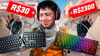 TECLADO DE R$30 vs TECLADO DE R$500... Fiz o teste no CS 2 (o teclado barato veio quebrado...)