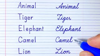 How to write Animals name in English | Print Handwriting \u0026 Cursive Handwriting |Handwriting practice