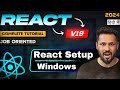 React js 19 tutorial in Hindi #2 Setup React Environment | Install React  project in Windows