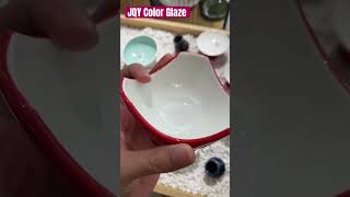 JQY color glaze porcelain dim sum cup.