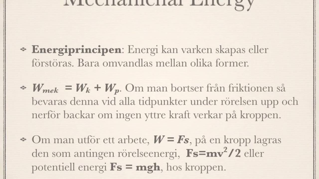 Sammanfattning Av Fysik 1 Och Fysik 2: Mekanik (del1) - YouTube