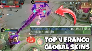 My TOP 4 FRANCO SKIN to reach GLOBAL FRANCO! Which is the BEST SKIN?