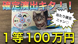 【宝くじ】わんにゃんスクラッチ ラッキーターゲット 大当たり確定の演出！？当選確定演出キタ！！