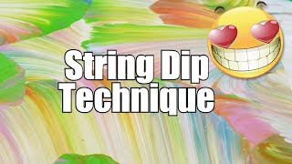 253 - String Dip Technique / Acrylic Pouring / Flowy Plumes