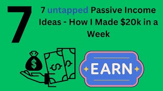 7 untapped Passive Income Ideas - How I Made $19k in a Week #shortfeed #moneymaking #shorts