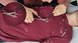 Cleaning Sweater & Pants From Very Large Lint *ASMR*