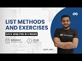 List Methods and Exercises | Data Analysis in 3 Weeks | Arpit Jain | GeeksForGeeks Python