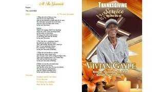 THANKSGIVING SERVICE FOR THE LIFE OF VIVIAN GAYLE