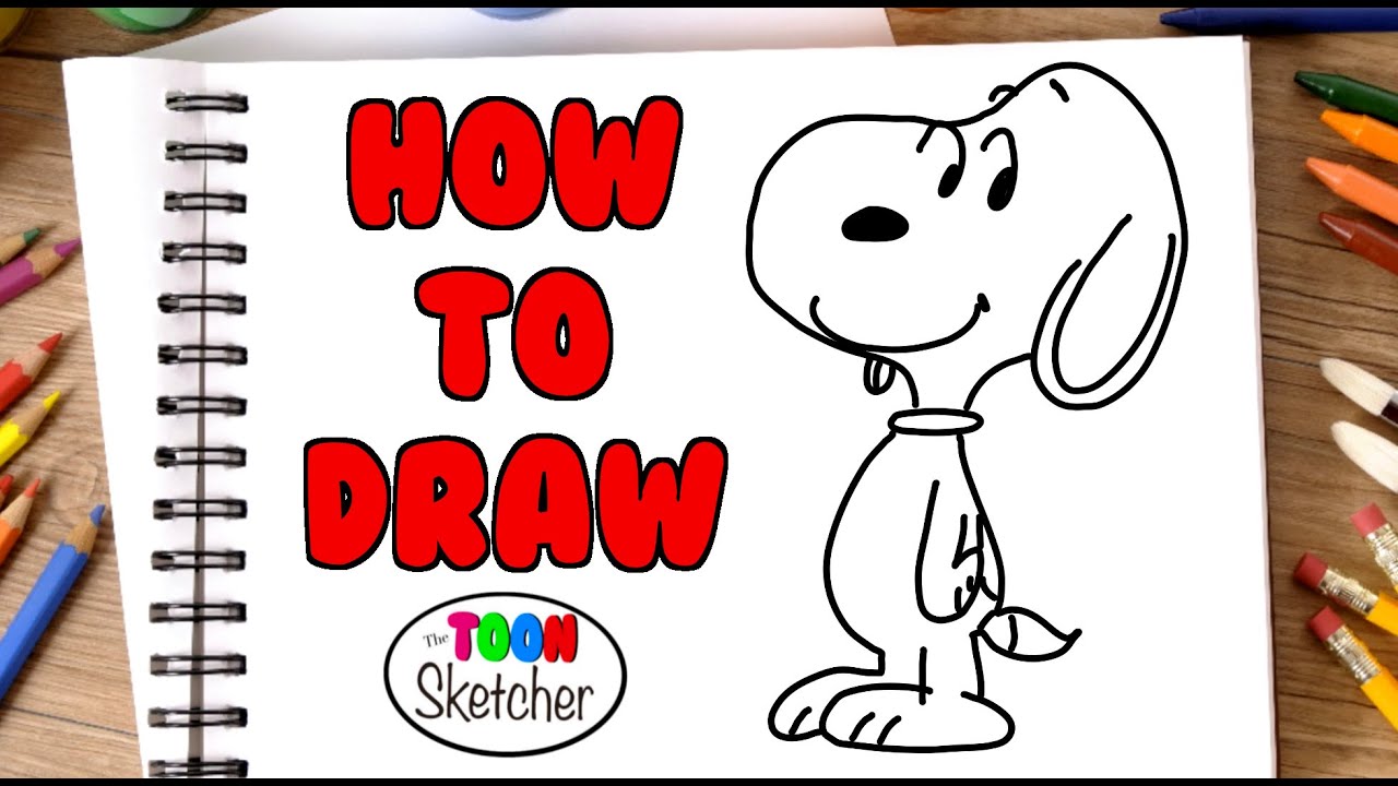 How To Draw Snoopy From Peanuts - YouTube