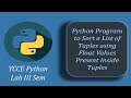 Python Program to Sort a list of Tuples using float value Present inside tuples