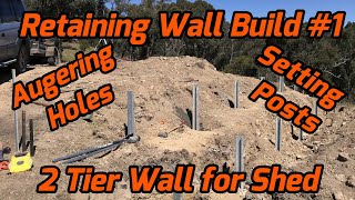 Railway Sleeper Retaining Wall Build #1 - 2 Tier Wall for Shed