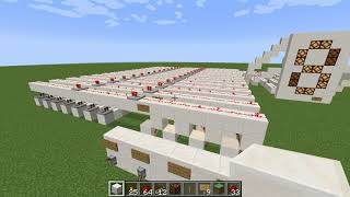 Minecraft 4 bit binary decoder w/7 segment display