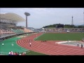 女子2年100m予選5組、1着：桑原萌々伽（西条南中）13秒21　～第69回愛媛県中学校総合体育大会・陸上～