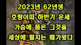 2023년 62년생 62세 호랑이띠 하반기 운세   가슴에 품은 그것이 터진다