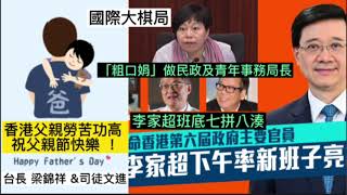 第一節： 香港父親勞苦功高 、祝父親節快樂 ！ 「粗口娟」做民政及青年事務局長   李家超班底七拼八湊《國際大棋局》  2022-06-19  台長 梁錦祥 \u0026 司徒文進