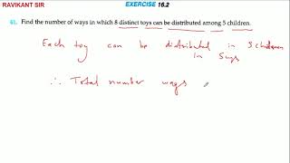 Find the number of ways in which 8 distinct toys can be distributed among 5 children. 42. Find the n