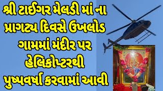 શ્રી ટાઈગર મેલડી માં ના પ્રાગટ્ય દિવસે ઉખલોડ ગામમાં મંદીર પર હેલિકોપ્ટરથી પુષ્પવર્ષા કરવામાં આવી