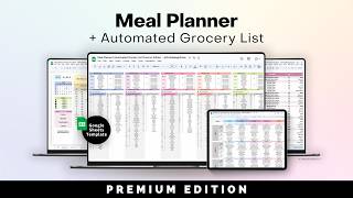 Google Sheets Meal Planning Template with Automated Grocery List Spreadsheet (Full Tour)