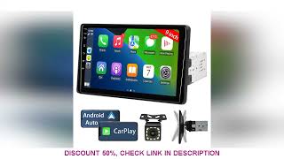 9 Inch Car Stereo Single Din Radio with Apple Carplay and Android AutoTouch Screen Bluetooth Car Aud